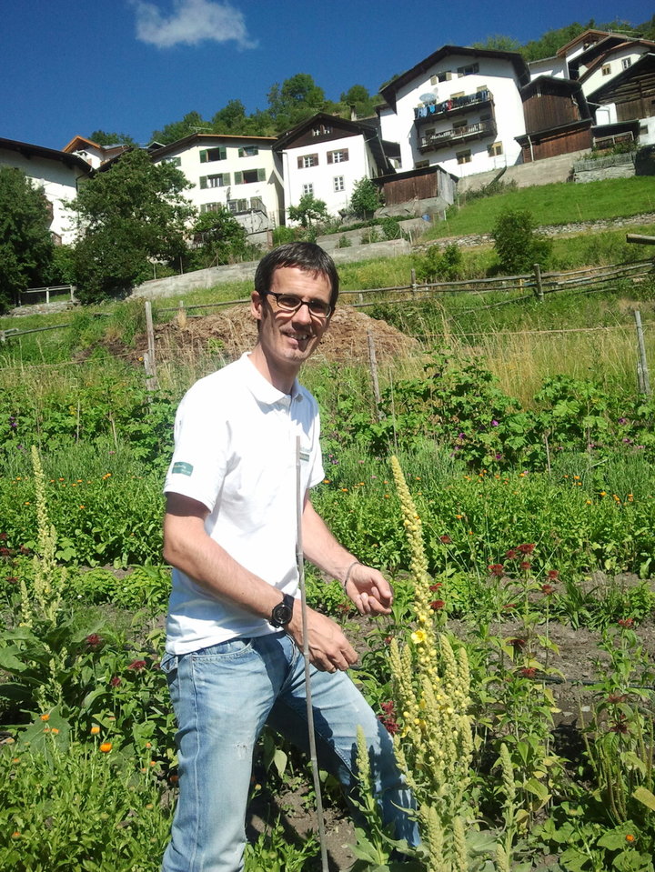 Roland bei der Arbeit im Kräutergarten