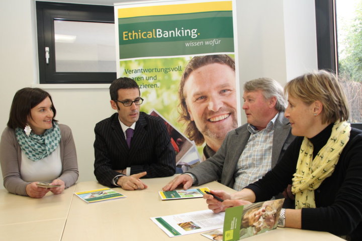 Nadya Alber (BNF), Roland Furgler (Ethical Banking), Sepp Dariz (BNF) and Siegrid Obwexer (BNF) 